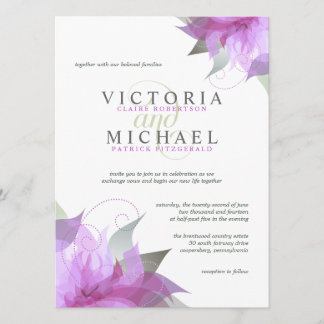 Orchidee Paars Floral Wedding Invitations Kaart