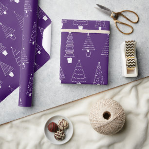 Orchidee Paars Kerst Winter Wonderland Cadeaupapier