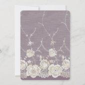 Orchidee Paars Witte Kant Romantische Trouw Kaart (Achterkant)