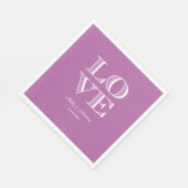 Orchidee Paars, Witte LOVE Servetten (Hoek)