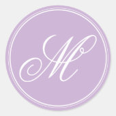 Orchidee Paarse Monogram Stickers (Voorkant)