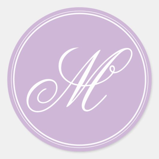 Orchidee Paarse Monogram Stickers (Voorkant)