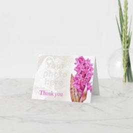 Orchidee paarse roze trouwfoto bedankt je kaart