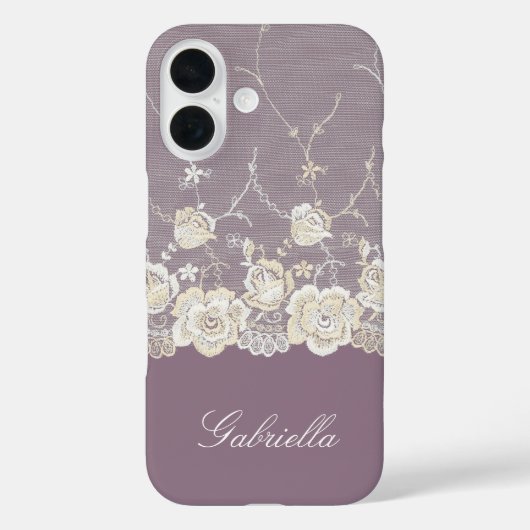 Orchidee Paarse Witte kant Bloemen Case-Mate iPhone Case (Achterkant)