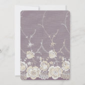 Orchidee Paarse witte kant Floral Vrijgezellenfees Kaart (Achterkant)