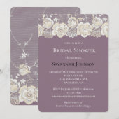 Orchidee Paarse witte kant Floral Vrijgezellenfees Kaart (Voorkant / Achterkant)