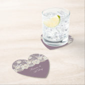 Orchidee Paarse Witte Lace Bloemen Huwelijk Kartonnen Onderzetters (Insitu)