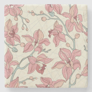Orchidee Patroon: Elegant papier Stenen Onderzetter