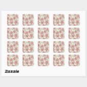 Orchidee Patroon: Elegant papier Vierkante Sticker (Vel)