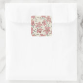Orchidee Patroon: Elegant papier Vierkante Sticker (Tas)