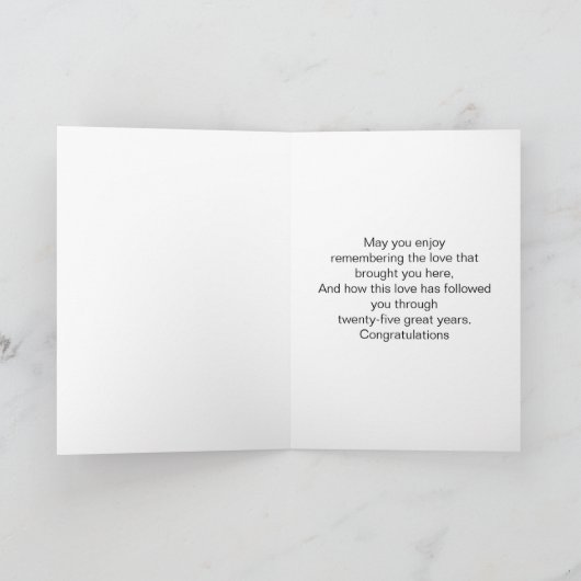 Orchidee Persoonlijke 25e Trouwdag Kaart (Binnen)