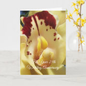 Orchidee Persoonlijke 25e Trouwdag Kaart (Gele Bloem)