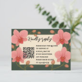 Orchidee QR Code RSVP Kaart voor Altijd Na (Staand voorkant)