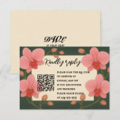 Orchidee QR Code RSVP Kaart voor Altijd Na (Voorkant / Achterkant)