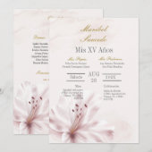 Orchidee quinceañera kaart (Voorkant / Achterkant)