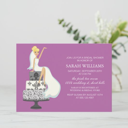 Orchidee Radiant Bride over de bruiloft Kaart (Staand voorkant)