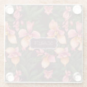Orchidee Retro Kleurrijk Gepersonaliseerd Patroon Glazen Onderzetter (Achterkant)