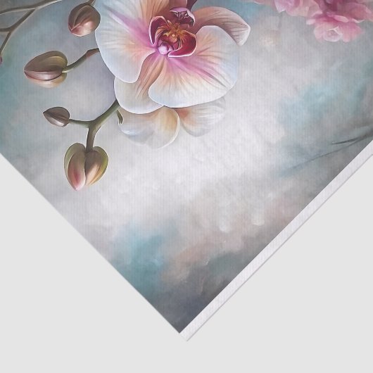 Orchidee Roos Dream Decoupage Tissuepapier (Detail)