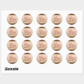Orchidee - Rosa getikt Ronde Sticker (Vel)