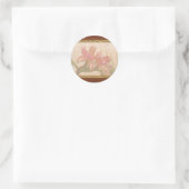 Orchidee - Rosa getikt Ronde Sticker (Tas)