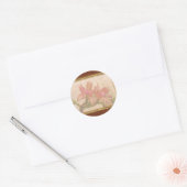 Orchidee - Rosa getikt Ronde Sticker (Envelop)