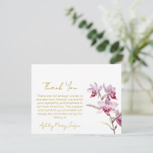 Orchidee rouwkaart dank je wel rouw  bedankkaart