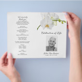 Orchidee rouwprogramma viering van het leven flyer (Hand)