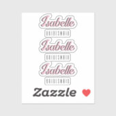 Orchidee Roze 3D Grappige Naam Bruidsmeisje Sticker (Vel)