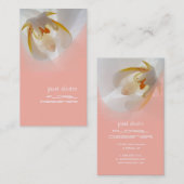 Orchidee + roze chiffon visitekaartjes (Voorkant / Achterkant)