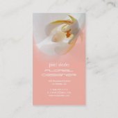 Orchidee + roze chiffon visitekaartjes (Achterkant)