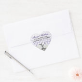 Orchidee Roze Lavendel Hart Blad Boom Trouwzegel Sticker (Envelop)