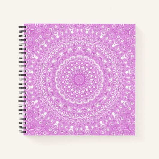 Orchidee Roze Mandala Patroon Notitieboek (Voorkant)