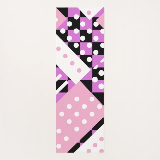 Orchidee roze paarse geruite stippen yogamat (Achterkant)