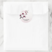 Orchidee Roze & Witte Bruiloft Ronde Sticker (Tas)