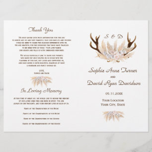 Orchidee Rozen Pampas Grass Antlers Weddenschap Flyer