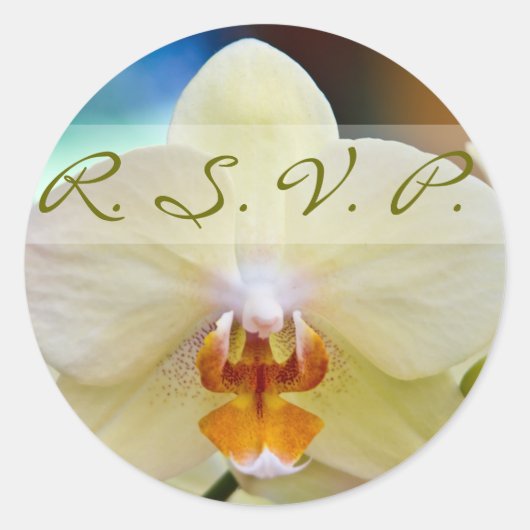 Orchidee · RSVP-Sticker Ronde Sticker (Voorkant)