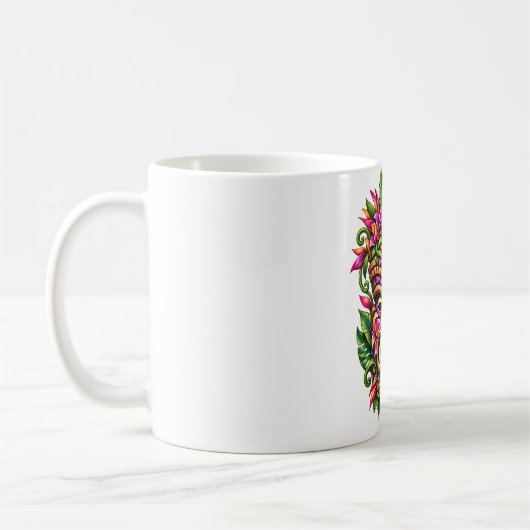 Orchidee Schild Tiki Koffiemok (Links)