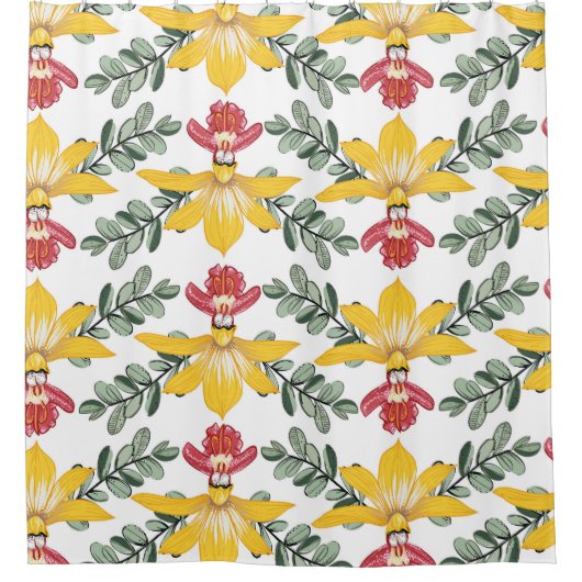 Orchidee schoonheid: bloemmotief elegantie. douchegordijn (Voorkant)