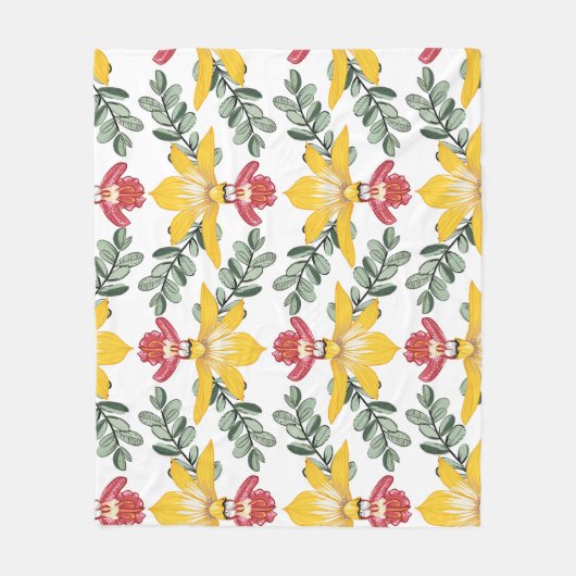 Orchidee schoonheid: bloemmotief elegantie. fleece deken (Voorkant)