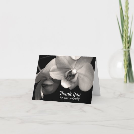 Orchidee Sepia Sympathy Bedankt Opmerking Kaart (Voorkant)