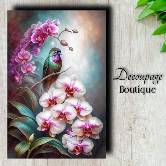 Orchidee Sier Decoupage Tissuepapier