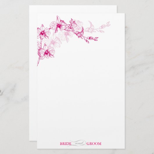 Orchidee stationery briefpapier (Voorkant / Achterkant)