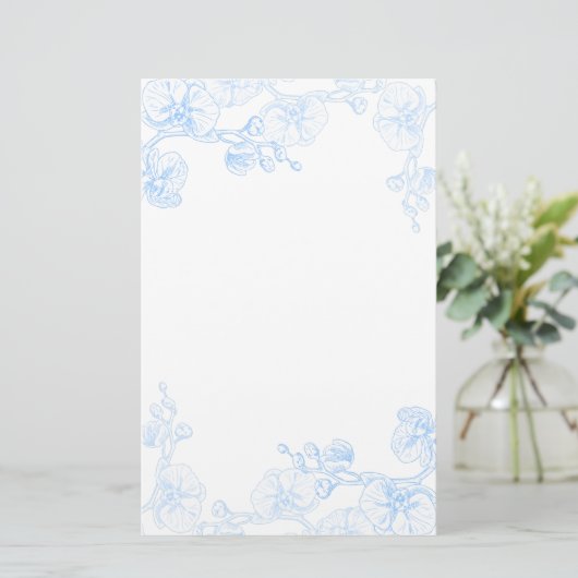 Orchidee stationery briefpapier (Staand voorkant)