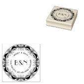 Orchidee & Strikken Houten Retouradres Stempel (Gestempeld)