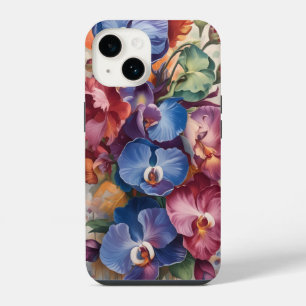Orchidee Symfonie – Levendige bloemkunst in rijke iPhone 14 Hoesje