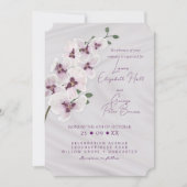 Orchidee tak roze bruiloft uitnodiging Kaart (Voorkant)