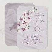 Orchidee tak roze bruiloft uitnodiging Kaart (Voorkant / Achterkant)