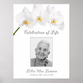 Orchidee Ter Nagedachtenis Foto Herdenking Funeral Poster (Voorkant)