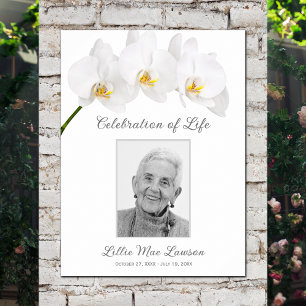 Orchidee Ter Nagedachtenis Foto Herdenking Funeral Poster