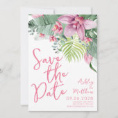 Orchidee Tropisch Huwelijk Save The Date (Voorkant)